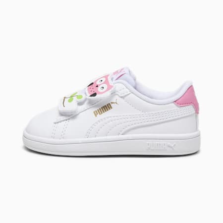 PUMA Smash 3.0 Owl Toddlers' Sneakers, PUMA White-Strawberry Burst-PUMA Black-PUMA Gold, small-SEA