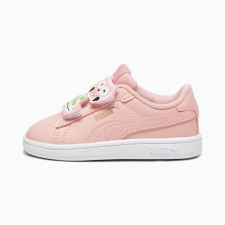 PUMA Smash 3.0 Owl Toddlers' Sneakers, Peach Smoothie-PUMA Black-PUMA Gold-PUMA White, small-SEA