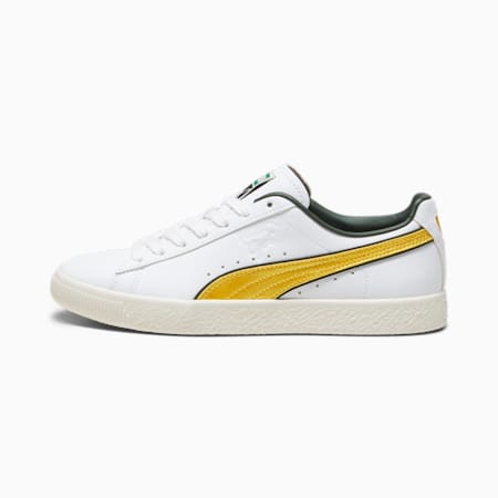 Clyde Varsity Sneaker, PUMA White-Yellow Sizzle, small
