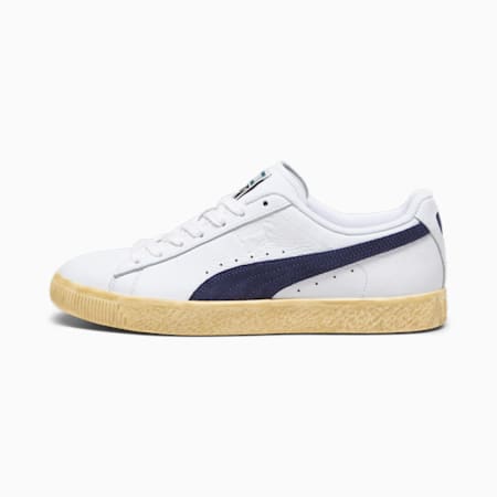 Clyde Vintage Sneakers, PUMA White-PUMA Navy, small