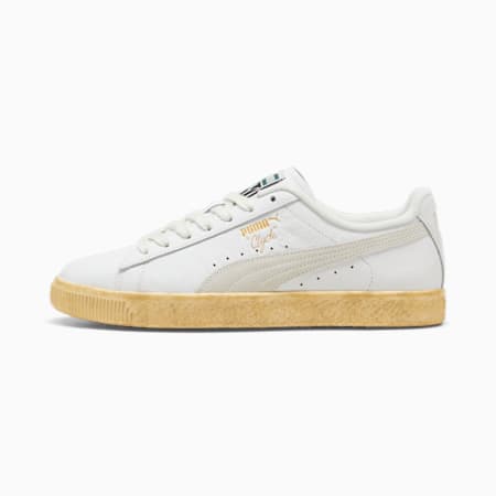 Clyde Vintage Sneakers, PUMA White-Light Straw-Warm White, small