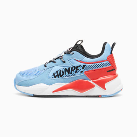 รองเท้าผ้าใบเด็ก PUMA x THE SMURFS RS-X, Team Light Blue-PUMA Red, small-THA