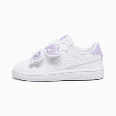 PUMA Smash 3.0 Butterfly Toddlers' Sneakers, PUMA White-Vivid Violet-PUMA Silver, small