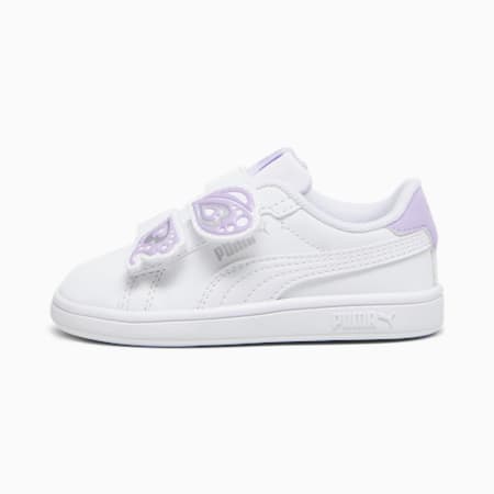 Zapatillas PUMA Smash 3.0 Butterfly para niña pequeña, PUMA White-Vivid Violet-PUMA Silver, small