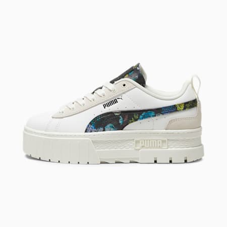 PUMA x LIBERTY Mayze Women's Sneakers, Warm White-PUMA Black, small-SEA