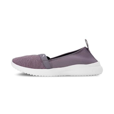 Adelina Women's Ballerina Shoes, Purple Charcoal-Spring Lavender-PUMA White, small-IND