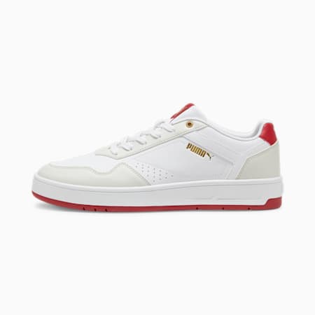 Court Classic Sneakers, PUMA White-Vapor Gray-Club Red, small