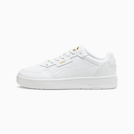 Sneakersy Court Classic Lux, PUMA White-PUMA Gold, small