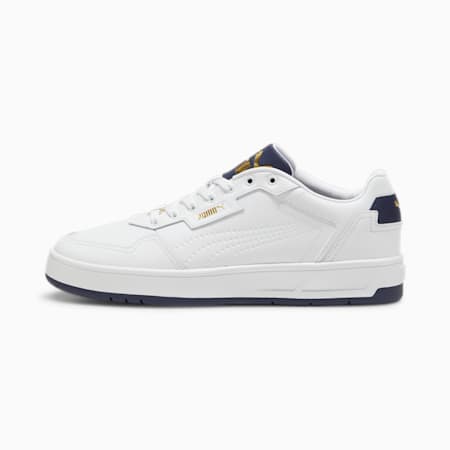 Court Classic Lux Unisex Sneakers, PUMA White-PUMA Navy-PUMA Gold, small-AUS