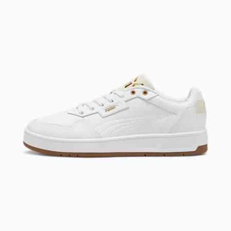 Court Classic Lux Unisex Sneakers, PUMA White-Alpine Snow-PUMA Gold, small-AUS