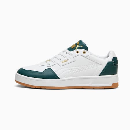 Court Classic Lux Sneakers, PUMA White-Dark Myrtle-PUMA Gold, small