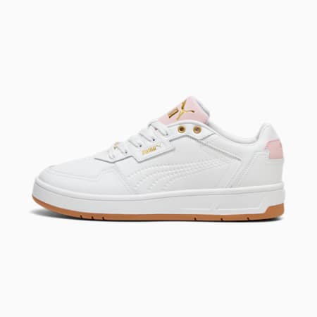 Court Classic Lux Sneakers, PUMA White-Mauve Mist-PUMA Gold, small