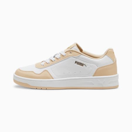 Court Classy Sneakers, PUMA White-Cashew-PUMA Gold, small