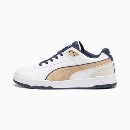 RBD Game Low Retro Club Unisex Sneakers, PUMA White-Club Navy-Prairie Tan, small-PHL