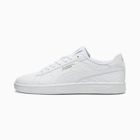 Puma Smash 3.0 Superlogo Unisex Sneakers, PUMA White-Smokey Gray, small-AUS