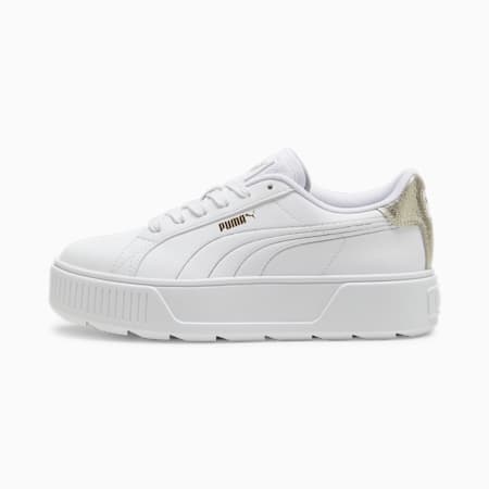 Karmen Metallic Shine Women's Sneakers, PUMA White-PUMA Silver-PUMA Gold, small-AUS