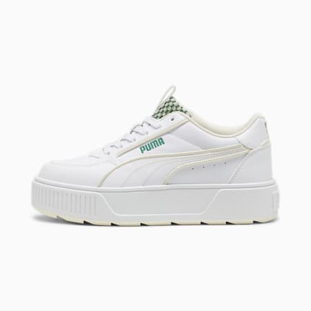 Karmen Rebelle Blossom Sneakers, PUMA White-Sugared Almond-Archive Green, small