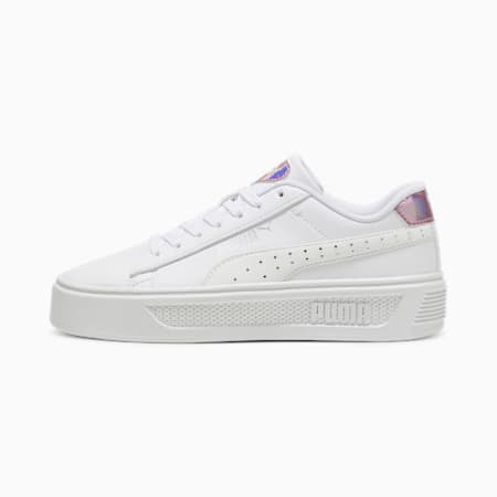 Smash Platform v3 GirlPower Sneakers Damen, PUMA White-PUMA Silver-Passionfruit, small