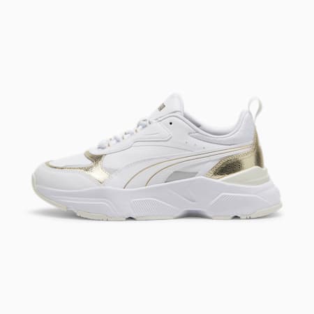 Cassia Metallic Shine Sneakers, PUMA White-PUMA Gold-PUMA Silver-Vapor Gray, small