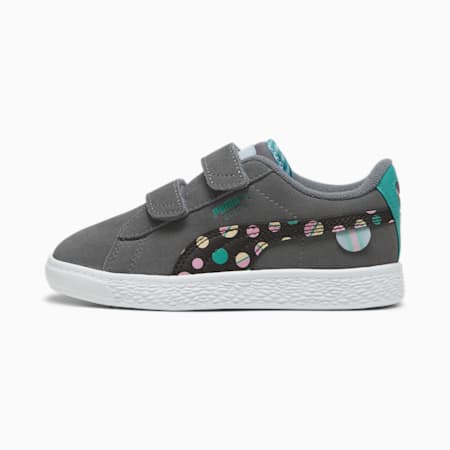 Suede Classic LF Kids' Sneakers, Cool Dark Gray-Sparkling Green-Flat Dark Gray, small
