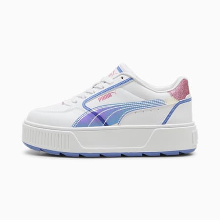 Karmen Rebelle Deep Dive Youth Sneakers, PUMA White-Fast Pink-Blue Skies, small