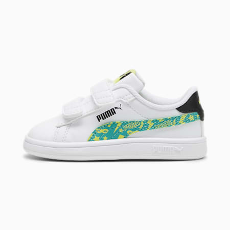 PUMA Smash 3.0 Masked Hero Toddlers' Sneakers, PUMA White-Sparkling Green-Lime Sheen, small