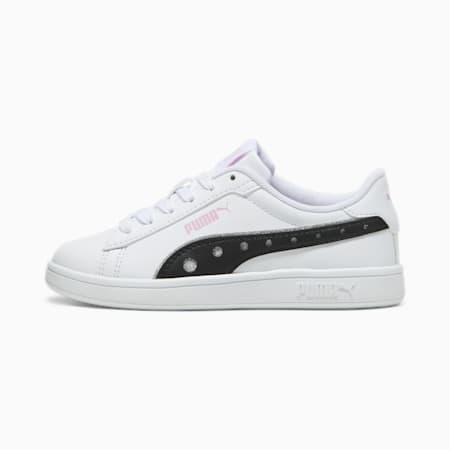 PUMA Smash 3.0 Dance Party Kids' Sneakers, PUMA White-PUMA Black-Pink Lilac, small