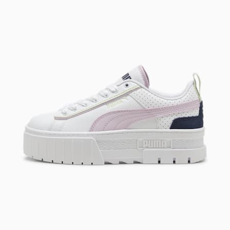 Mayze Match Point Youth Sneakers, PUMA White-Grape Mist-Club Navy, small
