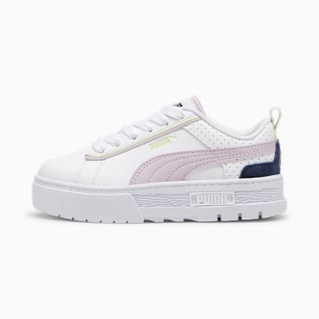 Mayze Match Point Kids' Sneakers, PUMA White-Grape Mist-Club Navy, small