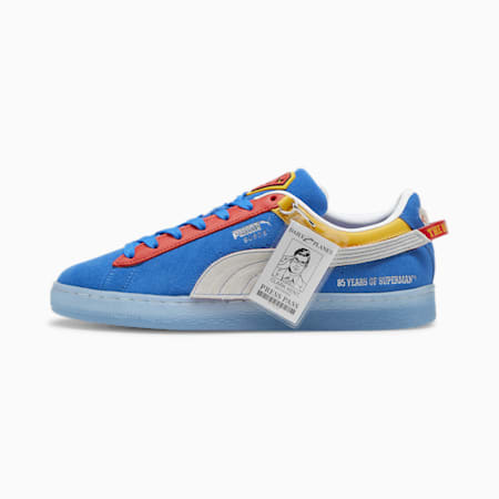 Sepatu Sneaker PUMA x SUPERMAN 85th Anniversary Suede, Racing Blue-PUMA Red-Yellow Sizzle, small-IDN