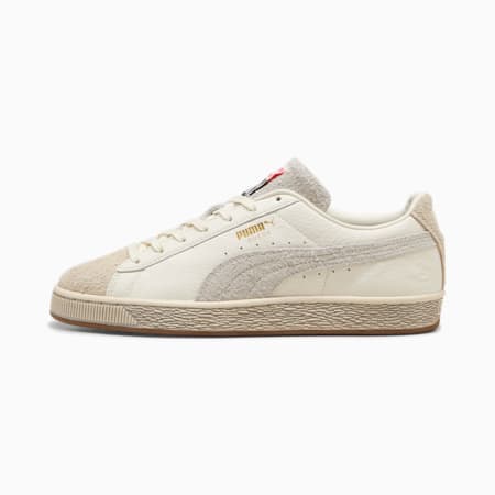 รองเท้าผ้าใบหนังกลับ PUMA x STAPLE, Warm White-Alpine Snow, small-THA