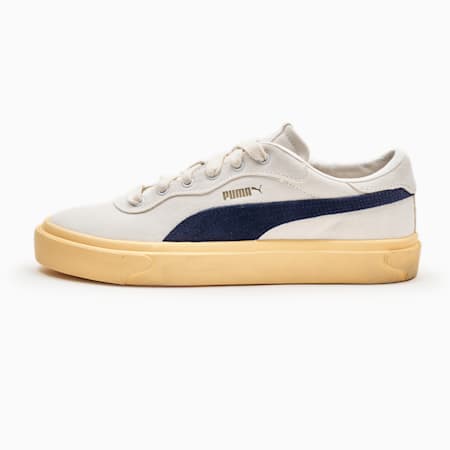 카프리 로얄 스웨이드 빈티지<br>Capri Royale Suede Vintage, Warm White-PUMA Navy-PUMA Gold, small-KOR