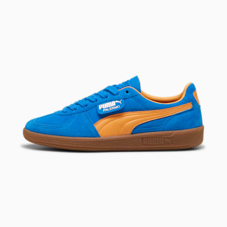 Palermo Unisex Sneakers, Ultra Blue-Clementine-PUMA Gold, small-AUS