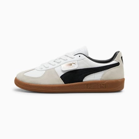 Sepatu Sneaker Unisex Palermo Lth, PUMA White-Vapor Gray-Gum, small-IDN