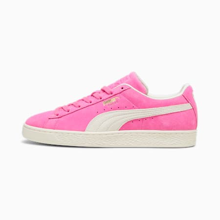 Suede Neon Sneakers, Poison Pink-Frosted Ivory, small