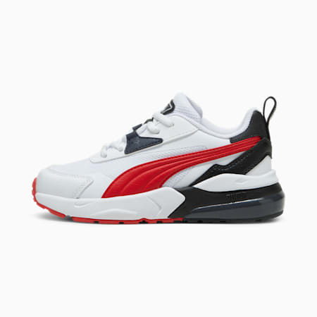 Dziecięce sneakersy Vis2k, PUMA White-For All Time Red-PUMA Black, small