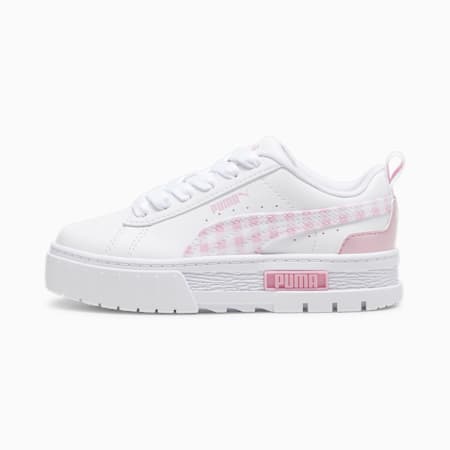 Mayze Gingham Cozy Sneakers - Kids 4-8 years, PUMA White-Pink Lilac, small-AUS