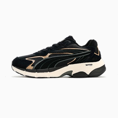 Teveris NITRO Metallic Sneakers, PUMA Black-PUMA Gold-Shadow Gray, small-SEA