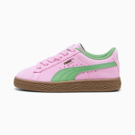 Suede Terrace Sneakers - Kids 4-8 years, Pink Delight-PUMA Green, small-AUS