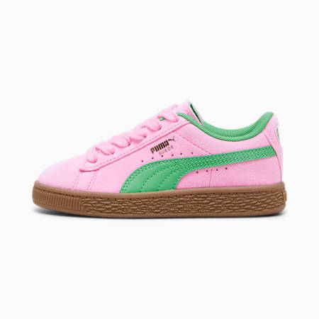Suede Terrace Sneakers Kids, Pink Delight-PUMA Green, small-AUS
