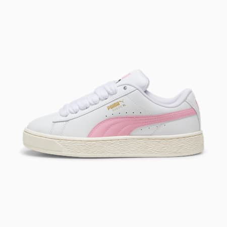 Suede XL leren sneakers uniseks, PUMA White-Pink Lilac, small