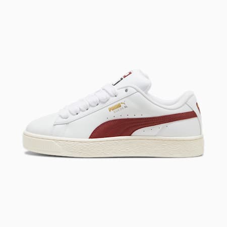 Suede XL leren sneakers uniseks, PUMA White-Intense Red, small