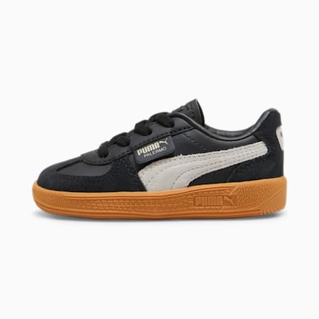 Palermo Leather Sneakers - Infants 0-4 years, PUMA Black-Feather Gray-Gum, small-AUS