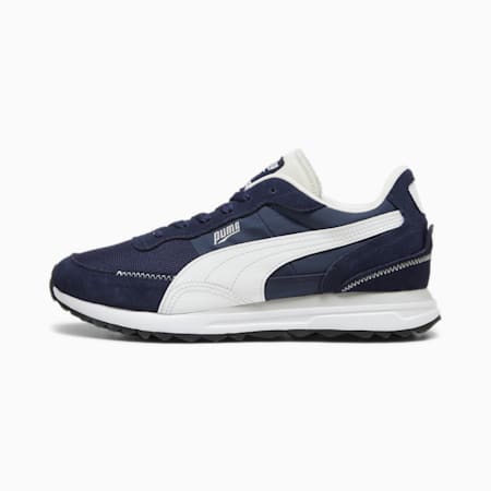 Road Rider Suede Sneakers, PUMA Navy-PUMA White, small