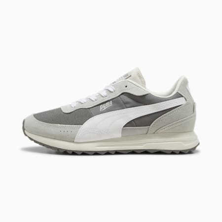 Road Rider Suede Sneakers, Cast Iron-PUMA White, small