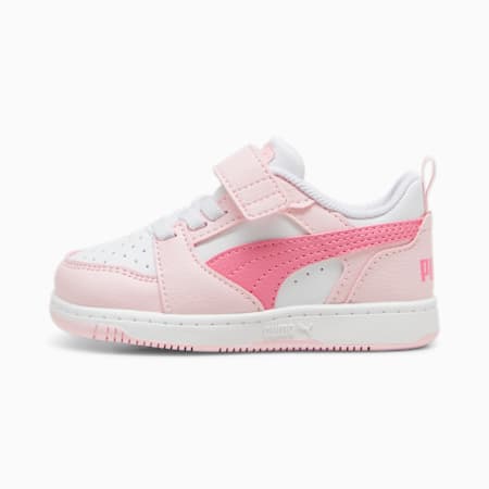 PUMA Rebound v6 Lo Toddlers' Sneakers, PUMA White-Fast Pink-Whisp Of Pink, small