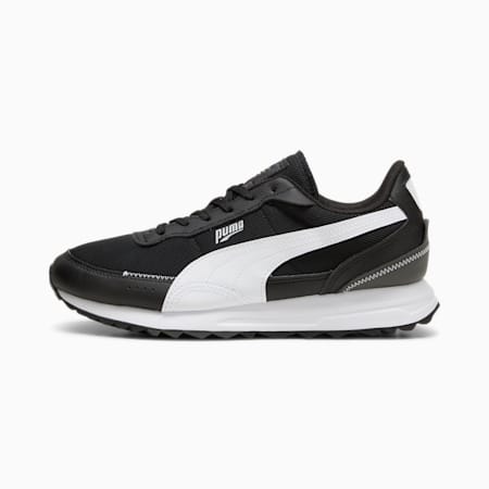 Road Rider Leather Sneakers, PUMA Black-PUMA White, small