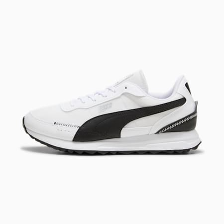 Road Rider Leather Sneakers, PUMA White-PUMA Black, small