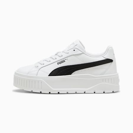 Karmen II Leather Sneakers Women, PUMA White-PUMA Black-PUMA Silver, small