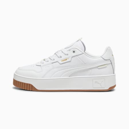 รองเท้าผ้าใบผู้หญิง Carina Street Lux, PUMA White-PUMA White-PUMA Gold, small-THA